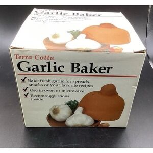 Vintage Corning Revere‎ Terra Cotta Garlic Baker Kitchen Decor Utensil In Box